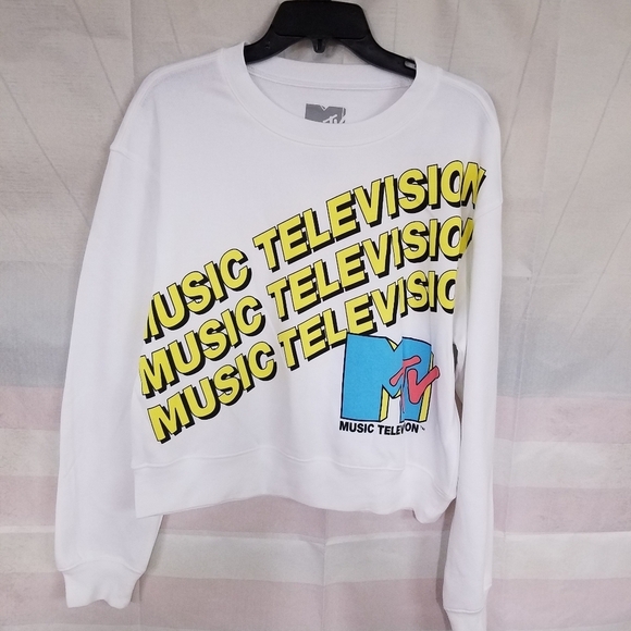 MTV Tops - MTV Sweatshirt White Large